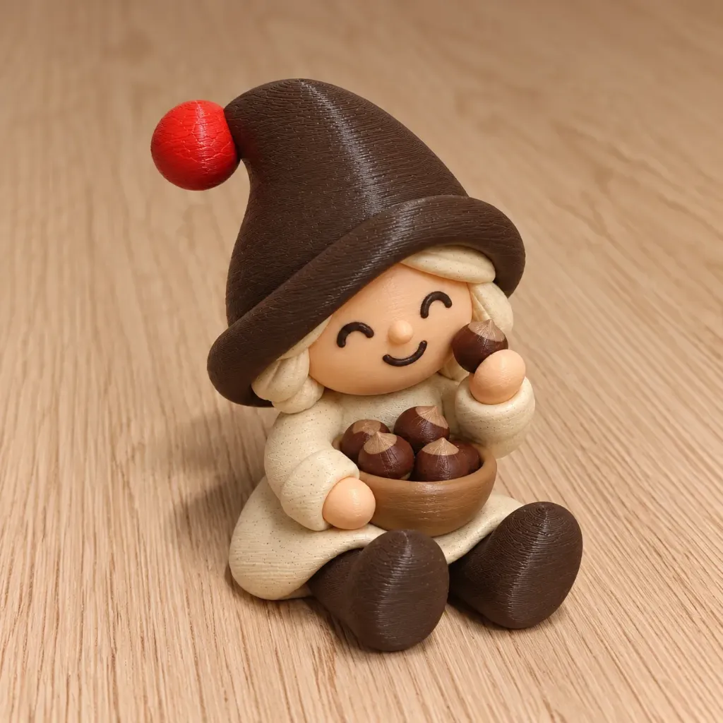Lotje met mandje kastanjes